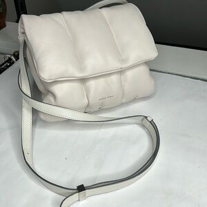 Danse Lente Ivory Cream Leather Settee Boost Puffer Shoulder Crossbody Bag